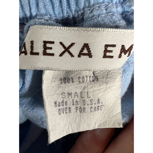 Vintage Alexa E. Light Blue Button-Front Cotton Skirt Size Small Made In USA - Picture 7 of 16